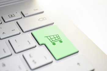 电脑键盘用购物车按钮绿色