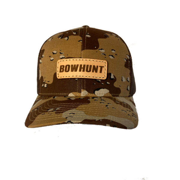 bowhunt沙漠迷彩服棕色皮革补丁帽子N1