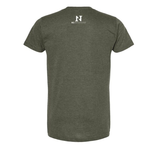 N1 Outdoors just pass'n through tee heather military green back