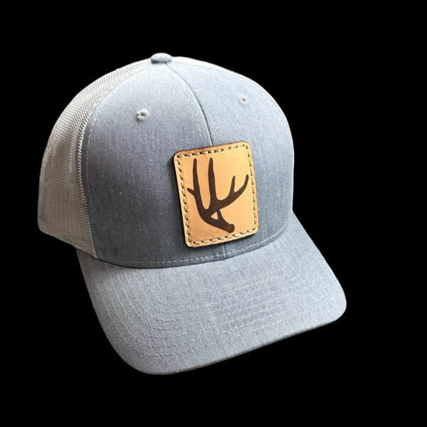 N1 Outdoors antler leather patch hat grey and light grey